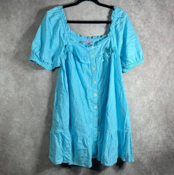Stoney Clover Lane x Target‎ Dress Womens Medium Blue Linen - Picture 4 of 8